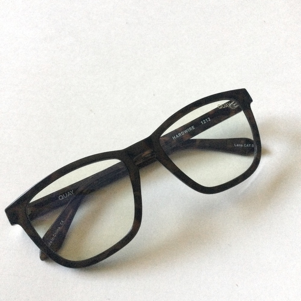 QUAY AUSTRALIA HARDWIRE BLUE LIGHT GLASSES SQUARE TORTOISE NO MAGNIFICATION NWO